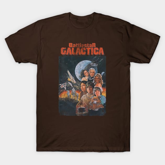 Vintage Distressed Battlestar Galactica T-Shirt by GeekGiftGallery